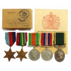 WW2 Japanese Prisoner of War Territorial Efficiency Medal Group of Five - Gnr. F. Donnelley, 122nd Field Regt, Royal Artillery