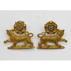 Pair of York & Lancaster Regiment Officer's Dress Collar Badges