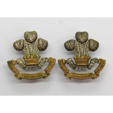 Pair of South Lancashire Regiment (Prince of Wales's Volunteers) Officer's Dress Collar Badges