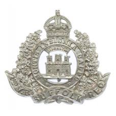 2nd (West Suffolk) Volunteer Bn. Suffolk Regiment Cap Badge - King's Crown