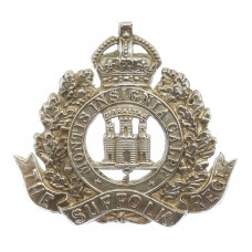 Suffolk Regiment 1924 Hallmarked Silver Officer's Cap Badge