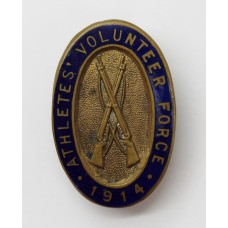 WWI Athletes Volunteer Force 1914 Enamelled Lapel Badge