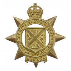 Canadian West Nova Scotia Regiment Cap Badge - King's Crown