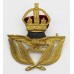 Royal Air Force (R.A.F.) Warrant Officer's Cap Badge - King's Crown