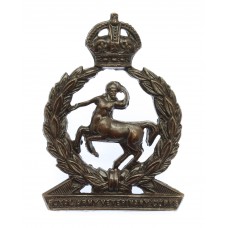 Royal Army Veterinary Corps (R.A.V.C.) Officer's Service Dress Cap Badge - King's Crown