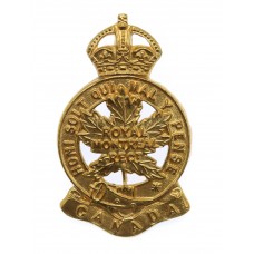 Canadian Royal Montreal Regiment Cap Badge - King's Crown