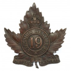 Canadian 19th Lincoln Regiment Cap Badge - King's Crown