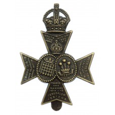 16th Battalion (Queen's Westminster & Civil Service Rifles) London Regiment Cap Badge - King's Crown