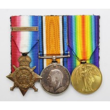 WW1 1914 Mons Star and Bar Medal Trio - Cpl. F. Edwards, 3rd Bn. Rifle Brigade - K.I.A.