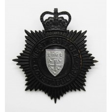 West Suffolk Constabulary Night Helmet Plate - Queen's Crown (small star)
