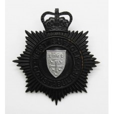 West Suffolk Constabulary Night Helmet Plate - Queen's Crown (small star)