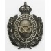 Staffordshire Constabulary Black Wreath Helmet Plate - King's Crown