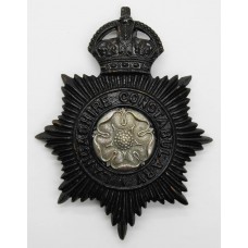 Lancashire Constabulary Night Helmet Plate - King's Crown