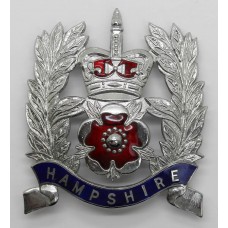 Hampshire Constabulary Sergeants Enamelled Helmet Plate - Queen's Crown