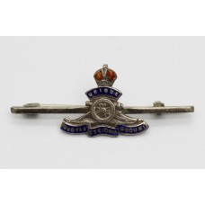 Royal Artillery Silver & Enamel Sweetheart Brooch - King's Crown