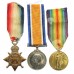 WW1 1914 Mons Star Medal Trio - Pte. J. Dilley, 2nd Bn. Suffolk Regiment