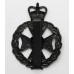 Royal Green Jackets Blackened Cap Badge - Queen's Crown