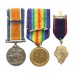 WW1 British War & Victory Medal Pair with Hallmarked Silver Order of Odd Fellows Medal - Pte. A. Adams, West Yorkshire Regiment