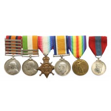 QSA (Clasps - Cape Colony, Paardeberg, Driefontein, Johannesburg, Diamond Hill), KSA (Clasps - South Africa 1901, South Africa 1902), 1914 Mons Star, British War Medal, Victory Medal & George VI Imperial Service Medal Group of Six - Dvr. A. Boyall, Army Service Corps