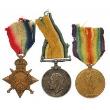 WW1 1914-15 Star Medal Trio - Pte. F. Morris, King's Royal Rifle Corps - Wounded