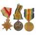 WW1 1914-15 Star Medal Trio - Pte. F. Morris, King's Royal Rifle Corps - Wounded