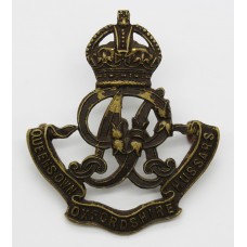 Queen's Own Oxfordshire Hussars Cap Badge - King's Crown