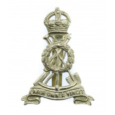 Royal Pioneer Corps White Metal Cap Badge - King's Crown