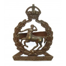 Royal Army Veterinary Corps (R.A.V.C.) Officer's Service Dress Cap Badge - King's Crown