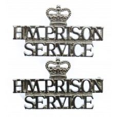 Pair of H.M. Prison Service (HM PRISON/SERVICE) Shoulder Titles