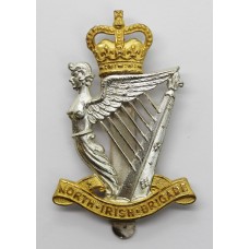 North Irish Brigade Senior NCO's Silvered & Gilt Cap Badge 