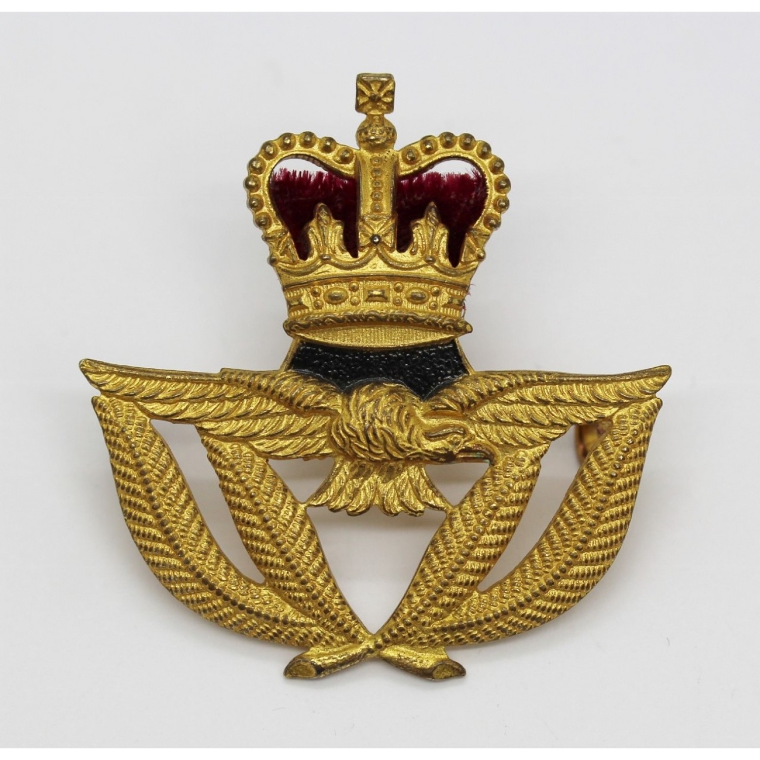 Royal Air Force (R.A.F.) Warrant Officer's Beret Badge - Queen's Crown