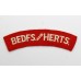 Bedfordshire & Hertfordshire Regiment (BEDFS.AND HERTS.) Cloth Shoulder Title