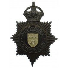 Derbyshire Constabulary Night Helmet Plate - King's Crown