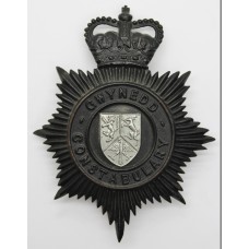 Gwynedd Constabulary NIght Helmet Plate - Queen's Crown