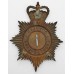 Gwynedd Constabulary NIght Helmet Plate - Queen's Crown