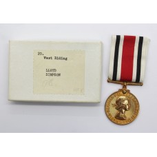 Elizabeth II Special Constabulary Long Service Medal in Box - Lloyd Simpson, West Riding Constabulary