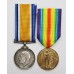 WW1 British War & Victory Medal Pair - Pte. S. Robinson, Cheshire Regiment - Wounded