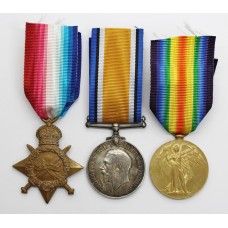 WW1 1914-15 Star Medal Trio - Pte. G. Lyne, 17th (2nd City Pals) Bn. Manchester Regiment - Wounded In Action (Somme)