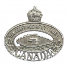 Canadian The Essex Regiment (Tank) Cap Badge - King's Crown