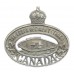Canadian The Essex Regiment (Tank) Cap Badge - King's Crown