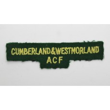 Cumberland & Westmorland Army Cadet Force (CUMBERLAND & WESTMORLAND ACF) Cloth Shoulder Title