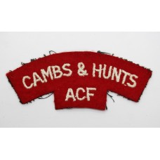 Cambridgeshire & Huntingdonshire Army Cadet Force (CAMBS & HUNTS ACF) Cloth Shoulder Title