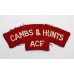 Cambridgeshire & Huntingdonshire Army Cadet Force (CAMBS & HUNTS ACF) Cloth Shoulder Title