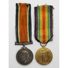 WW1 British War & Victory Medal Pair - Pte. E.W. Whittaker, Loyal North Lancashire Regiment