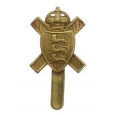 Royal Jersey Light Infantry Cap Badge - King's Crown