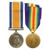 WW1 British War & Victory Medal Pair - Pte. A.J. Fowler, East Kent Regiment