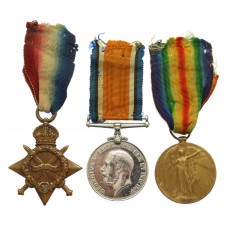 WW1 1914-15 Star Medal Trio - Pte. E. Bright, Royal Warwickshire Regiment