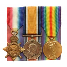 WW1 1914-15 Star Medal Trio - Gnr. J.H. Graves, Royal Artillery - Wounded