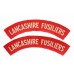 Pair of Lancashire Fusiliers (LANCASHIRE FUSILIERS) WW2 Printed Shoulder Titles