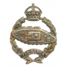 Royal Tank Regiment Officer's Sterling Silver Cap Badge - King's Crown